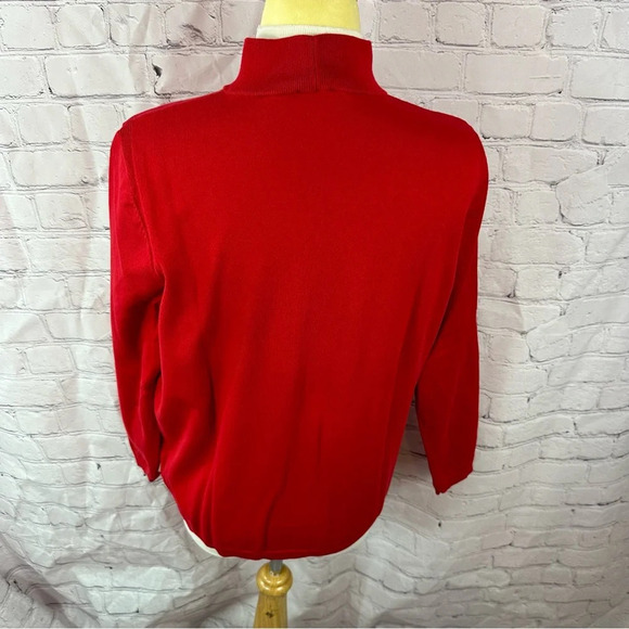 talbots petite red mock tutleneck knit top sz XL banded waist business casual - Picture 3 of 8